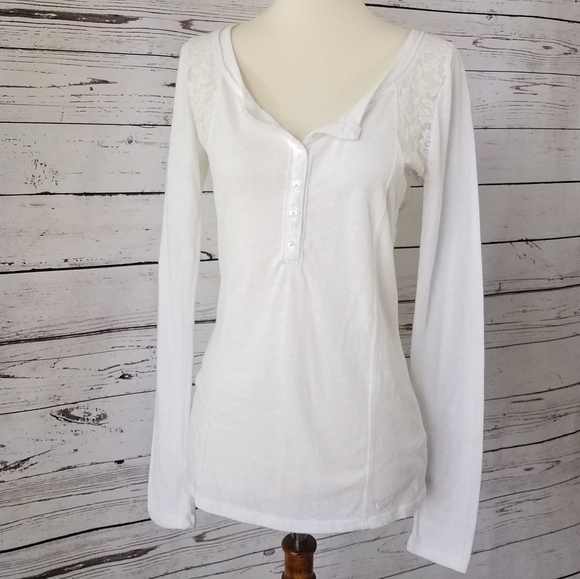 🍋3/$30 Gilly Hicks White Lace Long Sleeve  NWOT - Picture 5 of 8